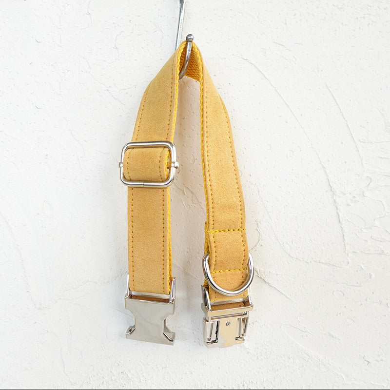 KFX-3836861 Adjustable Yellow Velvet Dog Collar in Multiple Sizes