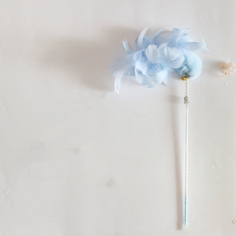 KFX-3839677 Cat Toy Stick with Bell, Feather Tassel & Bite Resistant Fur Ball - Multiple Colors Available