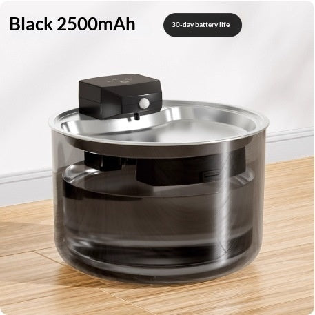 KFX-3840701 Stainless Steel Wireless Cat Water Fountain with Automatic Recirculation - 3L Large Capacity