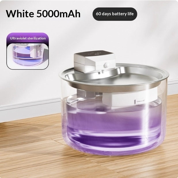 KFX-3840701 Stainless Steel Wireless Cat Water Fountain with Automatic Recirculation - 3L Large Capacity