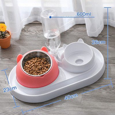 KFX-3840829 Double Stainless Steel Cat and Dog Bowl with Durable Design