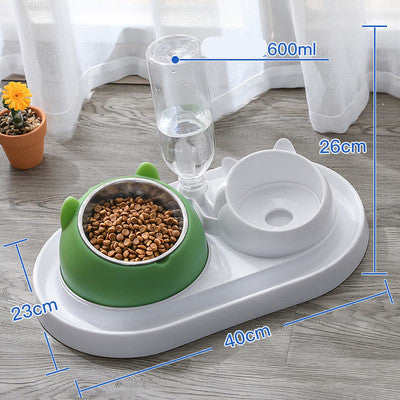 KFX-3840829 Double Stainless Steel Cat and Dog Bowl with Durable Design