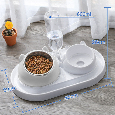 KFX-3840829 Double Stainless Steel Cat and Dog Bowl with Durable Design