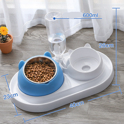 KFX-3840829 Double Stainless Steel Cat and Dog Bowl with Durable Design