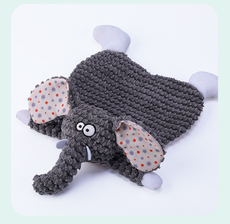 KFX-3842109 Bite-Resistant Velvet Fox Elephant Plush Toy for Cats and Dogs - Boredom Relief