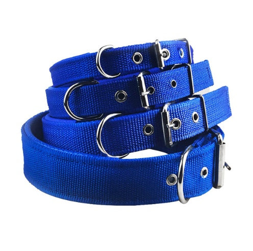 KFX-3842621 Adjustable Nylon Foam Leather Dog Collar with Soft Lining in Multiple Colors