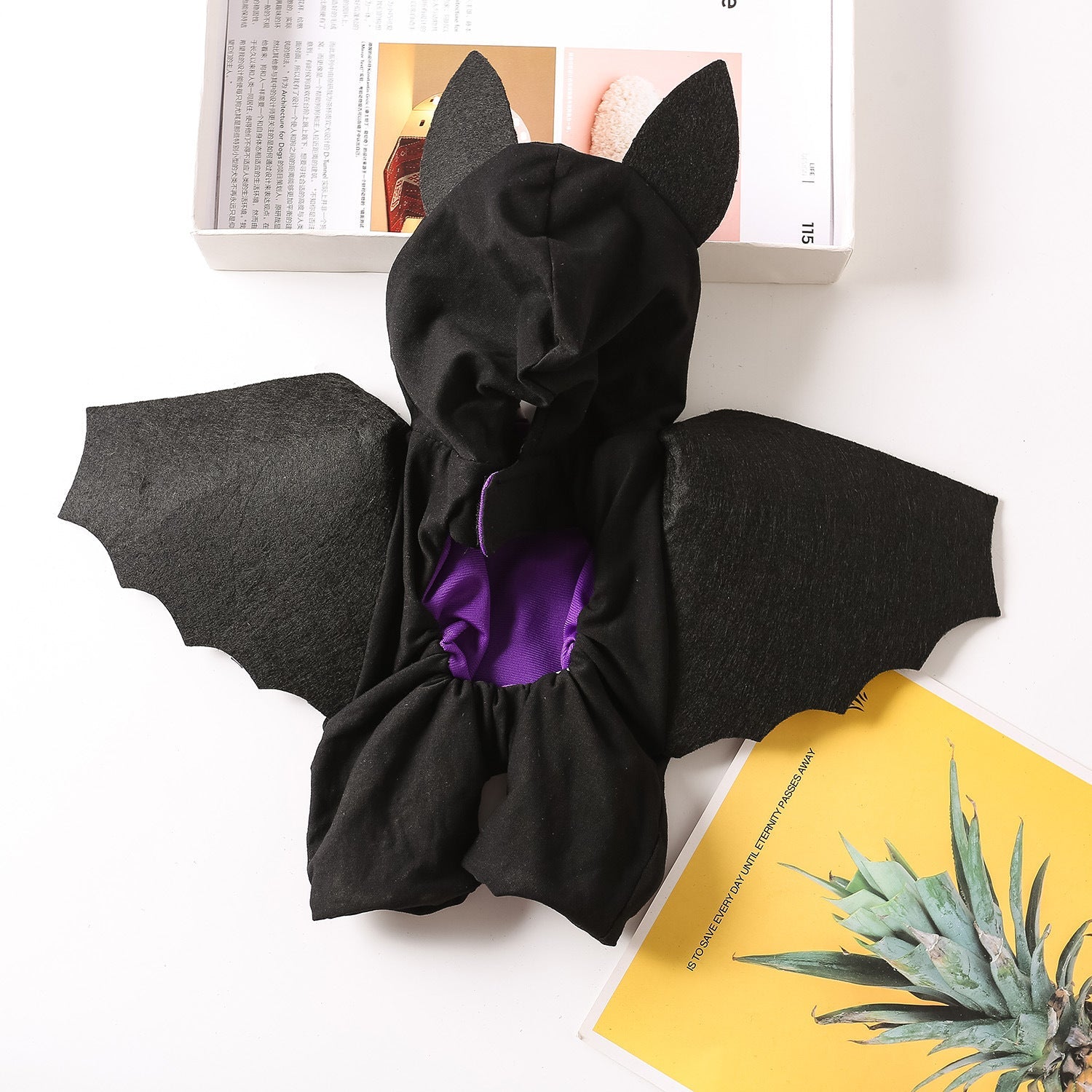 KFX-3843005 Stylish Black Bat Costume for Dogs - Transforming Pet Outfit in Various Sizes