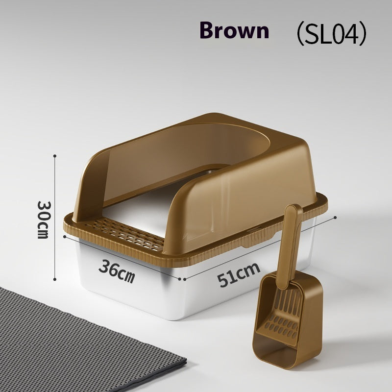KFX-3846077 Thick Stainless Steel Cat Litter Box with Insulation Pad and Multifunctional Scoop