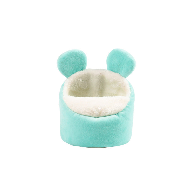 KFX-3850429 Cozy Cloth Small Pet Nest for Hamsters - Pink Rabbit & Yellow Chicken Design