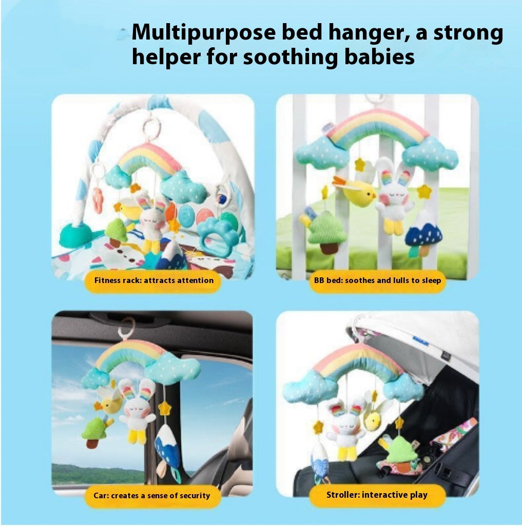 KFX-3851197 Newborn Comfort Rabbit Rattle Teether - Educational Toy for Emotional and Sensory Development