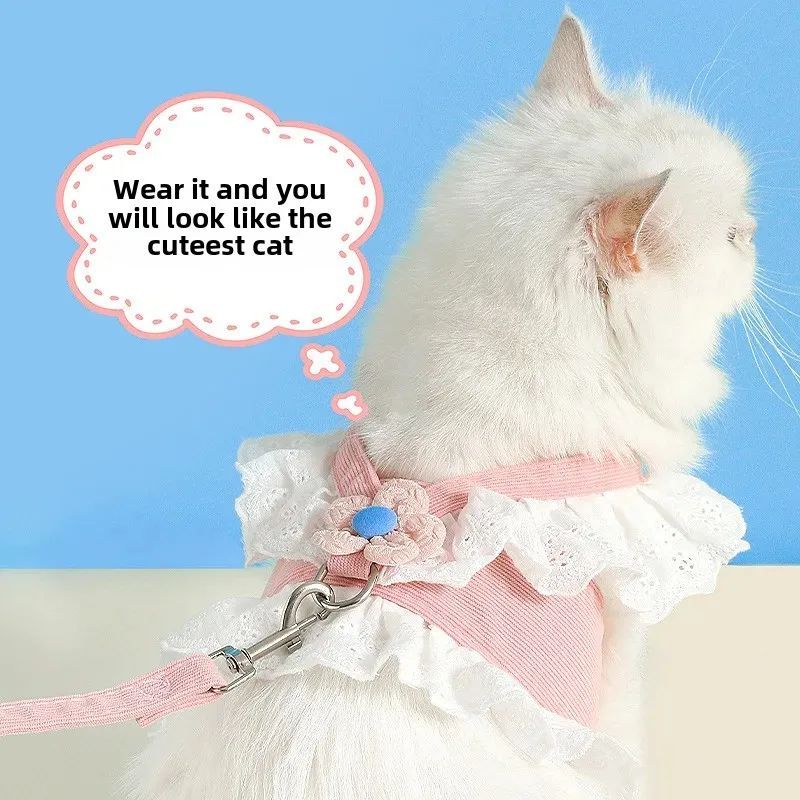 KFX-3851837 Adjustable Pet Leash with Safety Rope for Dogs and Cats - Comfortable Walking Strap for Puppies and Small Pets