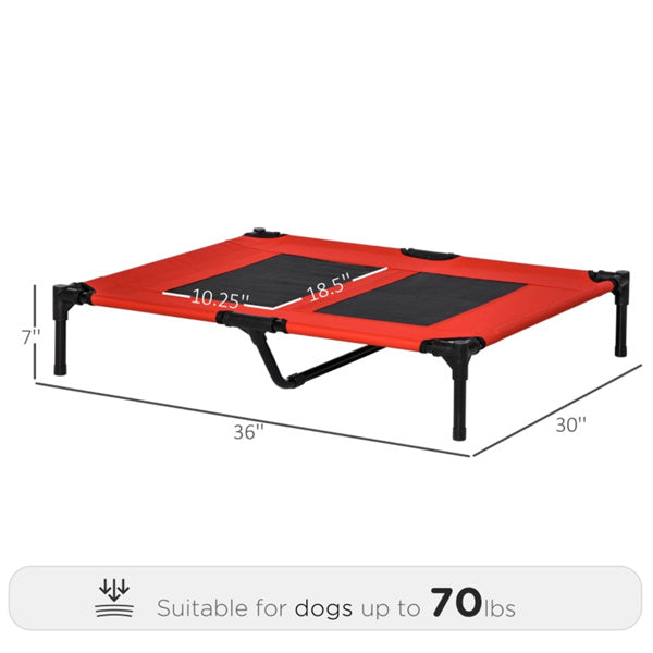 KFX-3854781 Elevated Dog Bed with Durable Steel Frame and Breathable Mesh Fabric - Ideal for Large Dogs