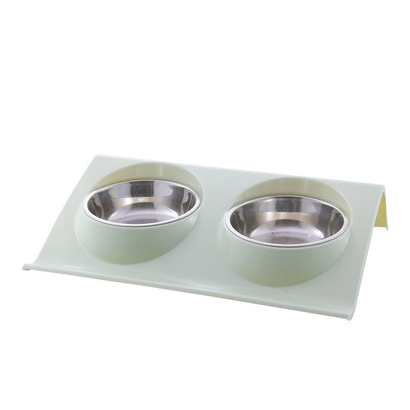 KFX-3856317 Stainless Steel Double Pet Bowl with Anti-Spatter Design - Easy to Clean and Eco-Friendly