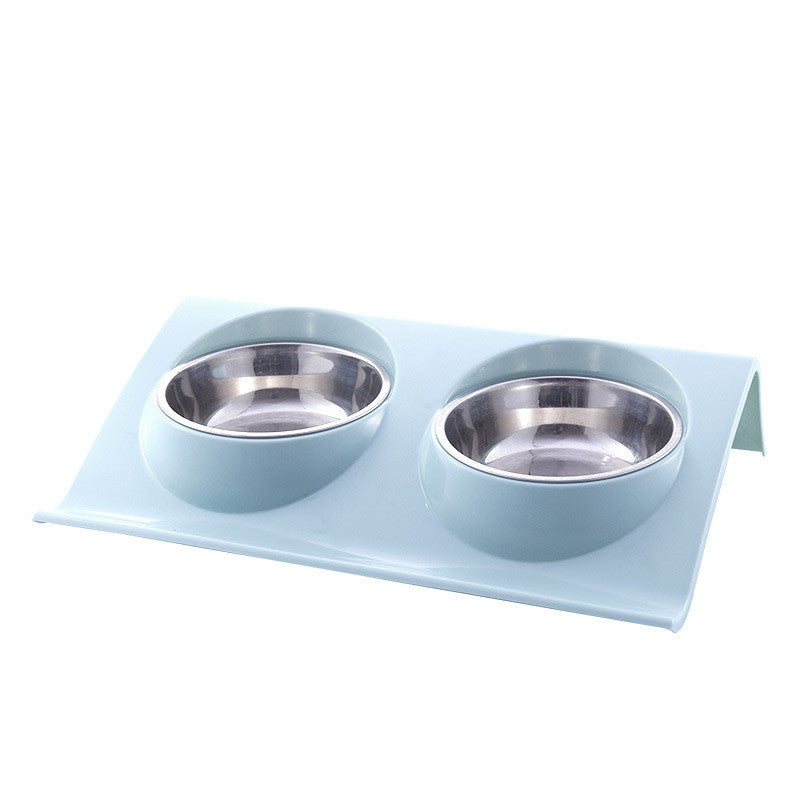 KFX-3856317 Stainless Steel Double Pet Bowl with Anti-Spatter Design - Easy to Clean and Eco-Friendly