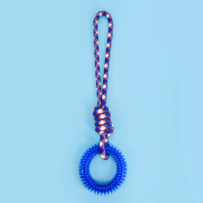 KFX-3857597 Durable Braided Rope Toy for Dogs - Colorful Puppy Knot with Self-Relief Feature (43CM x 11CM, 166g)