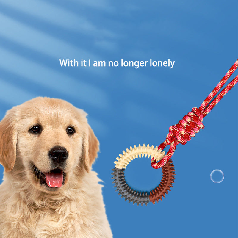 KFX-3857597 Durable Braided Rope Toy for Dogs - Colorful Puppy Knot with Self-Relief Feature (43CM x 11CM, 166g)