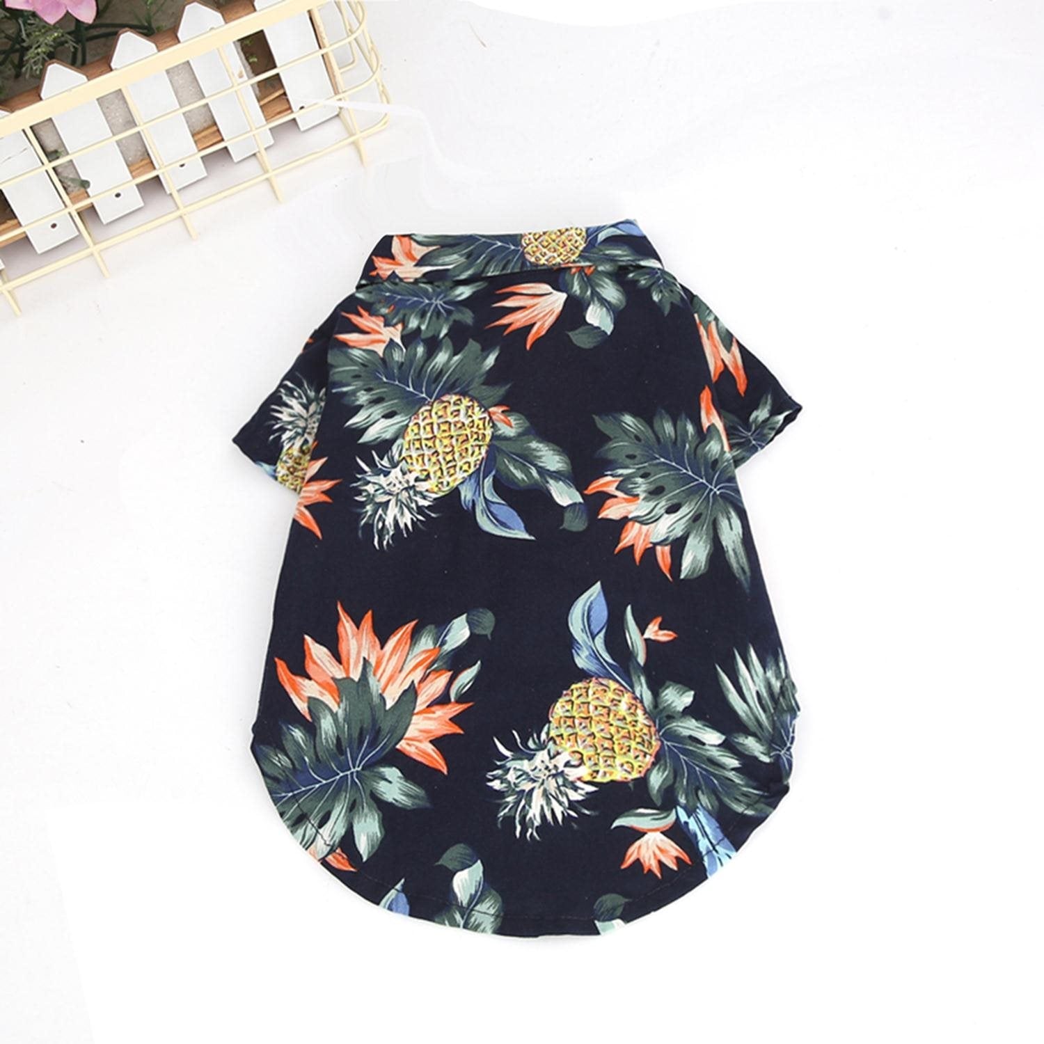 KFX-3858493 Pineapple Pattern Short Sleeve Shirt with Sunglasses Design in Various Colors