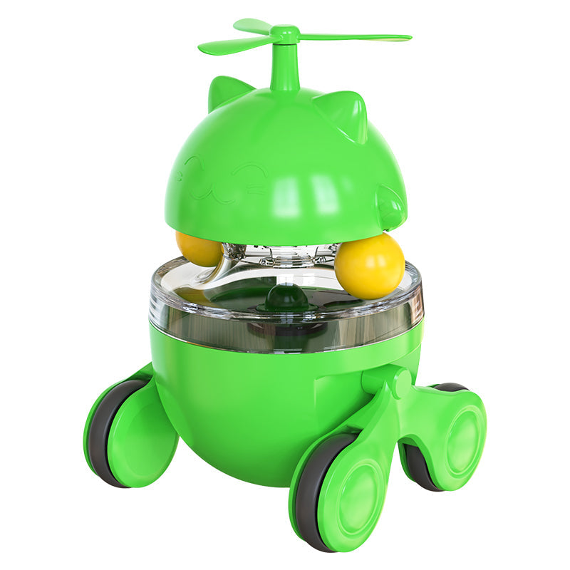 KFX-3859901 Lucky Cat Tumbler Toy with Suction Cup Pinwheel - Engaging Educational Cat Playtime Artifact