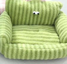 KFX-3860157 Cozy Striped Nest Sofa for Small Dogs – Blue, Warm Yellow, Pink, Grass Green Options