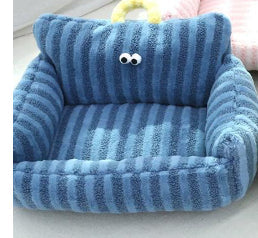 KFX-3860157 Cozy Striped Nest Sofa for Small Dogs – Blue, Warm Yellow, Pink, Grass Green Options