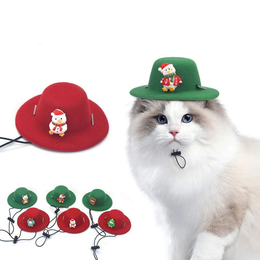 KFX-3860925 Festive Felt Pet Hat for Dogs and Cats - Soft Christmas Decoration for Holiday Grooming