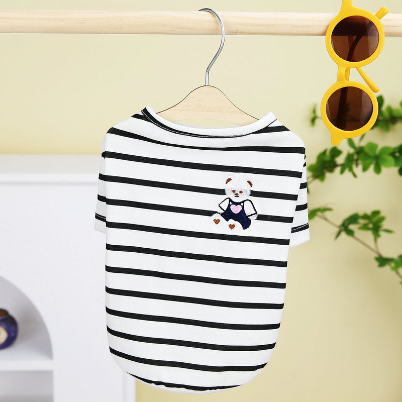 KFX-3861693 Pomeranian Teddy Bear T-Shirt for Small Dogs in Yellow, Black, Green - Casual Comfort