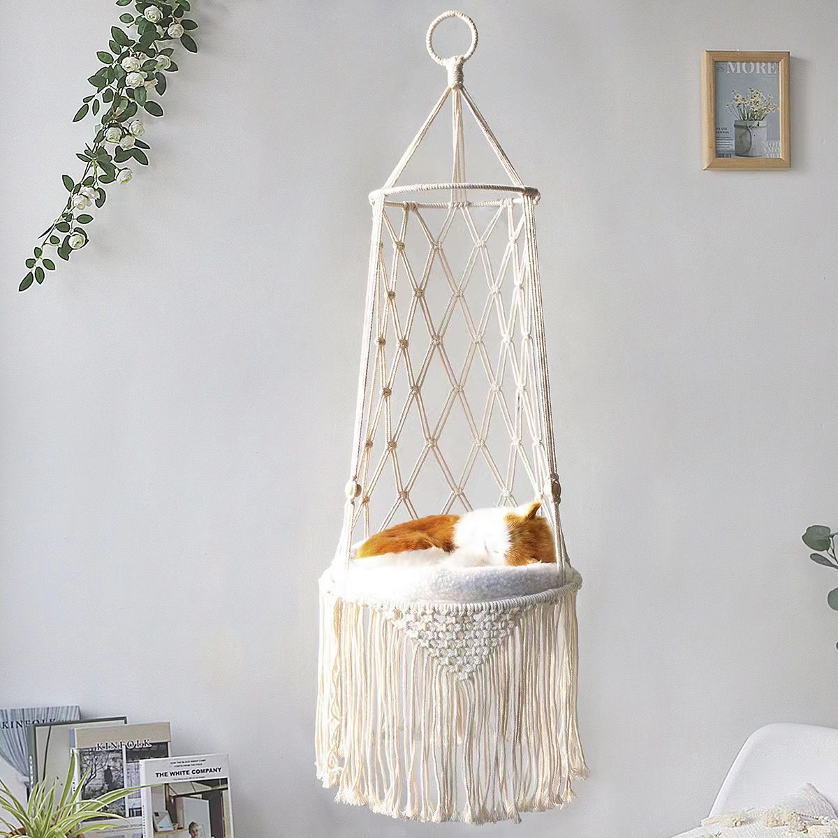 KFX-3863485 Cozy Cat Hammock Nest - Durable Cotton Thread Swing in Multiple Sizes