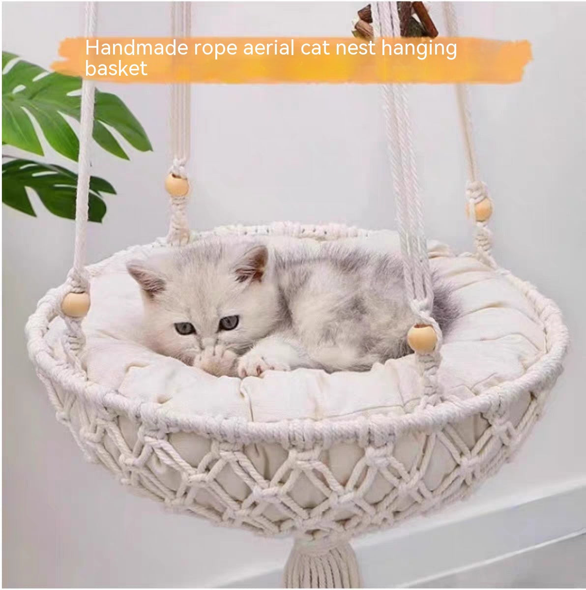 KFX-3863485 Cozy Cat Hammock Nest - Durable Cotton Thread Swing in Multiple Sizes