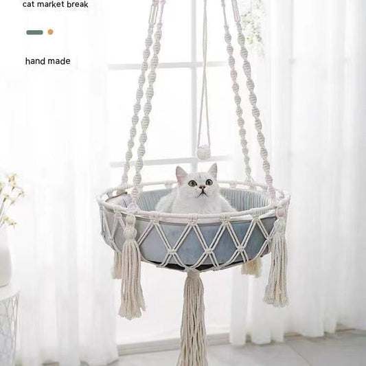 KFX-3863485 Cozy Cat Hammock Nest - Durable Cotton Thread Swing in Multiple Sizes