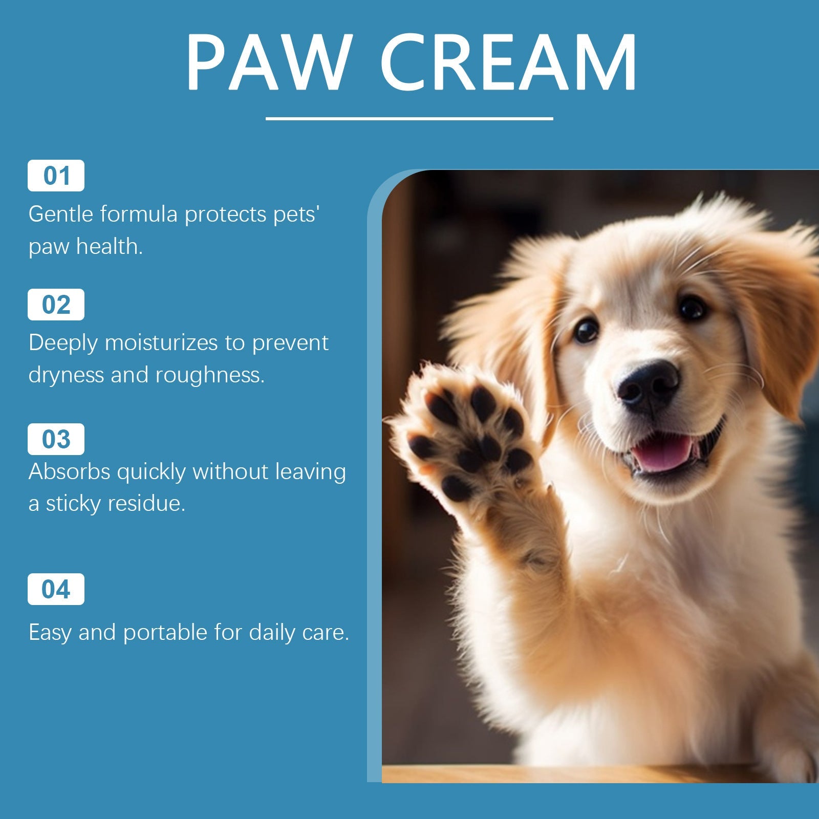 KFX-3863741 Deep Moisturizing Paw Care Cream for Dogs - 30g Hydrating Formula with Oat Protein and Aloe Extract