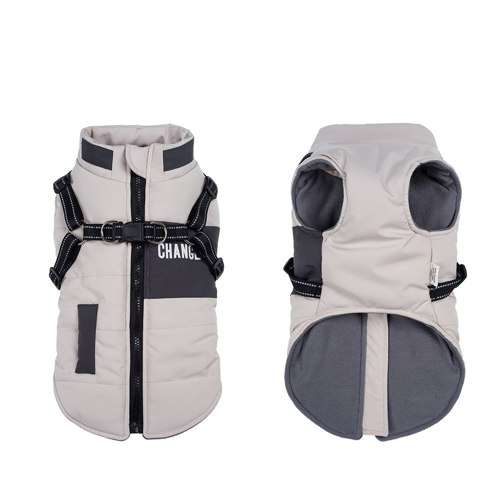 KFX-3864253 Casual Cotton Padded Dog Clothes in Taro Purple, Beige, and Sea Blue Sizes S-XXL