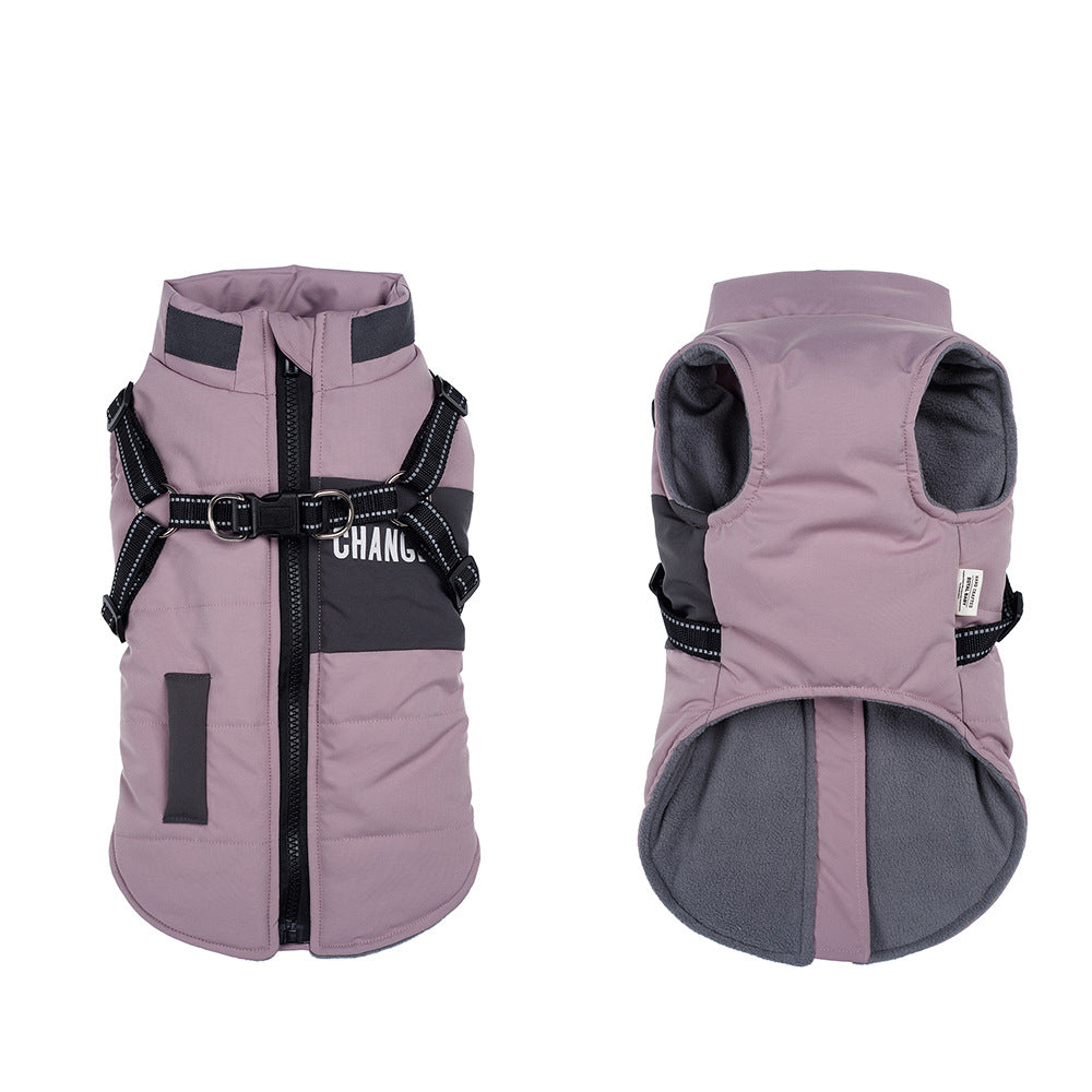 KFX-3864253 Casual Cotton Padded Dog Clothes in Taro Purple, Beige, and Sea Blue Sizes S-XXL