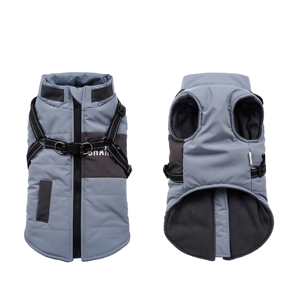 KFX-3864253 Casual Cotton Padded Dog Clothes in Taro Purple, Beige, and Sea Blue Sizes S-XXL