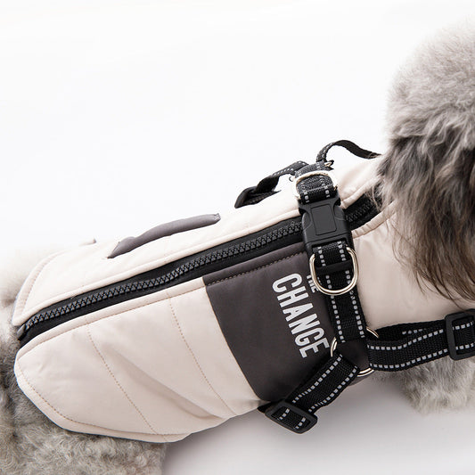 KFX-3864253 Casual Cotton Padded Dog Clothes in Taro Purple, Beige, and Sea Blue Sizes S-XXL
