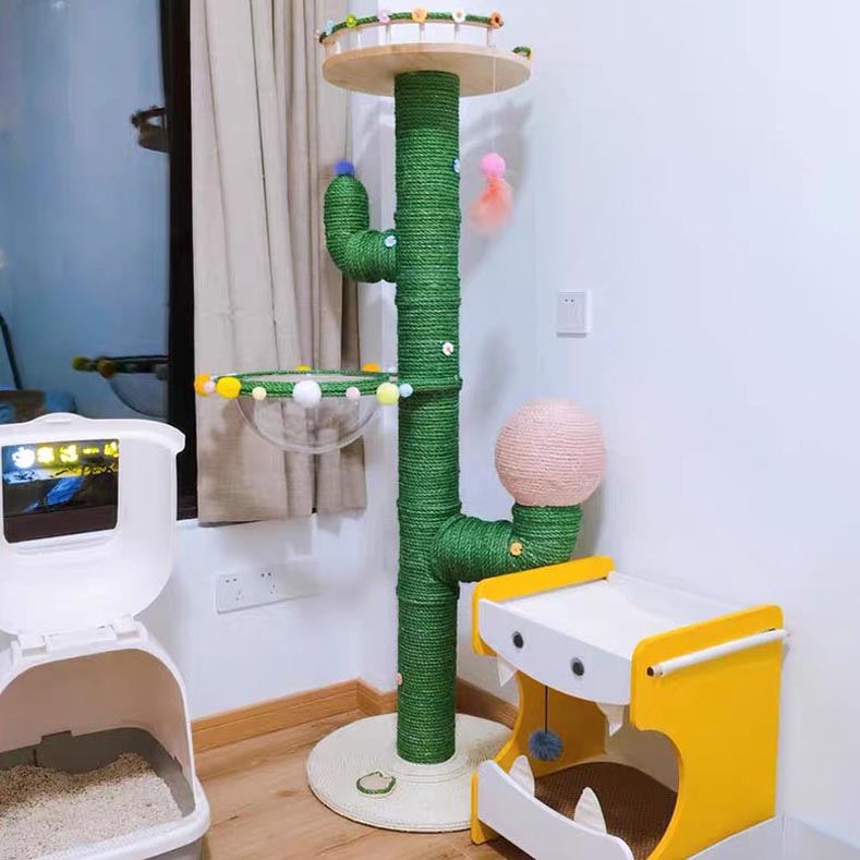 KFX-3865149 Cactus Cat Climbing Frame DIY Material Package and Finished Product Options