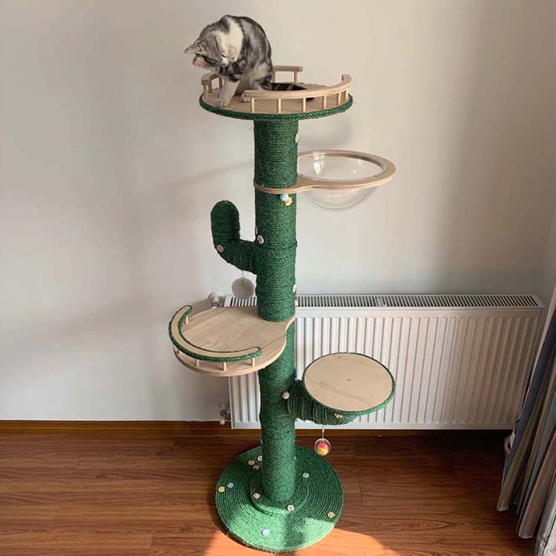 KFX-3865149 Cactus Cat Climbing Frame DIY Material Package and Finished Product Options