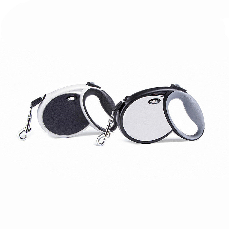 KFX-3865661 Automatic Retractable Dog Leash, 5m Traction Belt for Dogs up to 30kg, Black/White Options