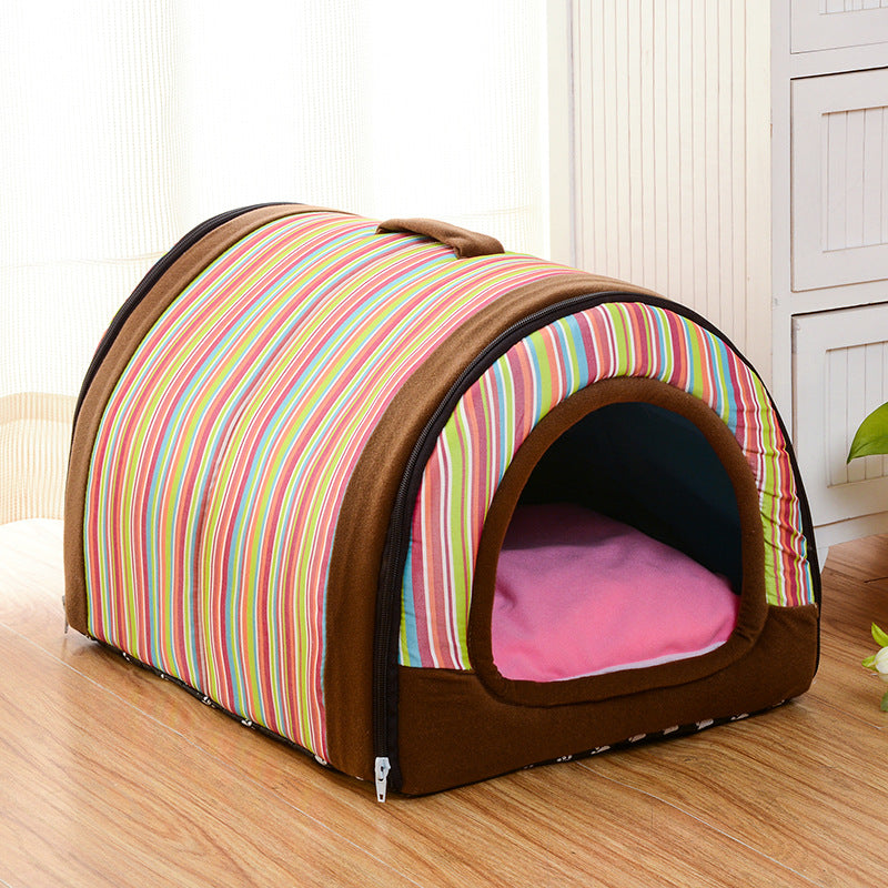 KFX-3865917 Cozy Tunnel Pet House for Small Dogs - Multiple Colors Available