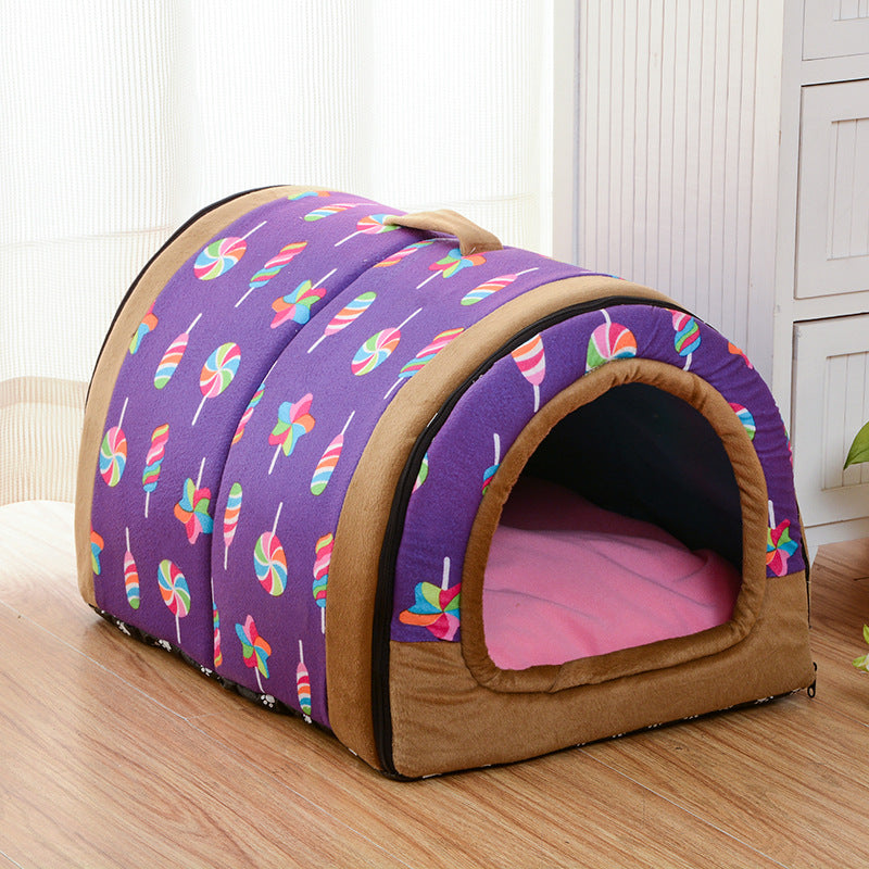 KFX-3865917 Cozy Tunnel Pet House for Small Dogs - Multiple Colors Available