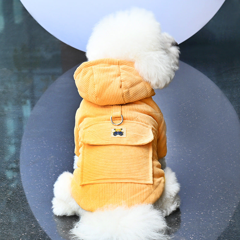 KFX-3866301 Warm Cotton Coat for Pets with Backpack and Traction Rope - Sizes S to XXL