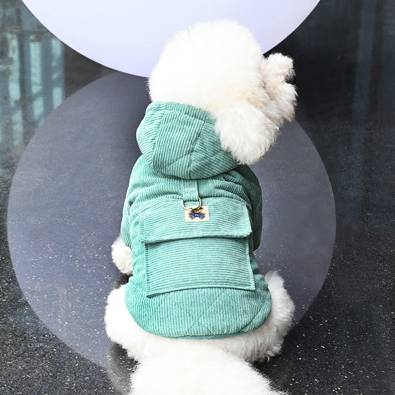 KFX-3866301 Warm Cotton Coat for Pets with Backpack and Traction Rope - Sizes S to XXL