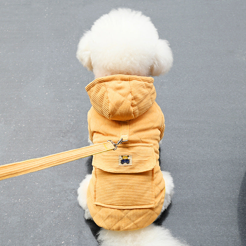 KFX-3866301 Warm Cotton Coat for Pets with Backpack and Traction Rope - Sizes S to XXL