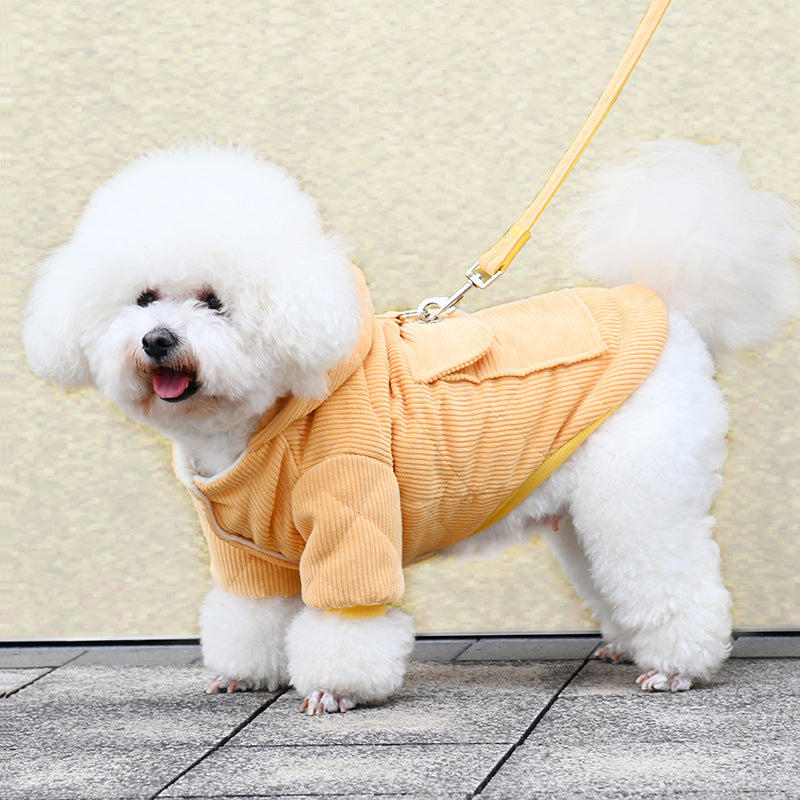 KFX-3866301 Warm Cotton Coat for Pets with Backpack and Traction Rope - Sizes S to XXL