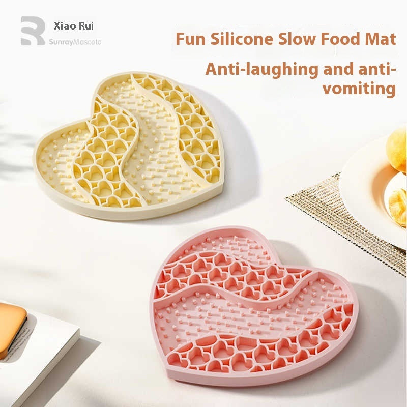 KFX-3867837 Silicone Dog Licking Mat for Slow Feeding - 20x18.5cm Feeding Accessory