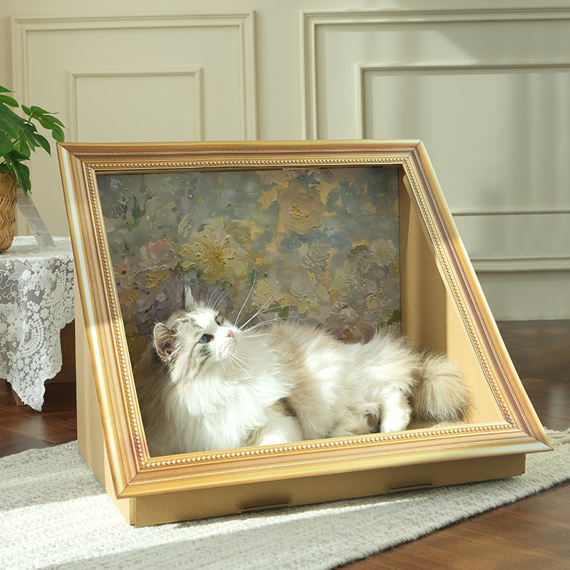 KFX-3871677 Oil Painting Cat Scratch Board Nest - Two-in-One European Decor