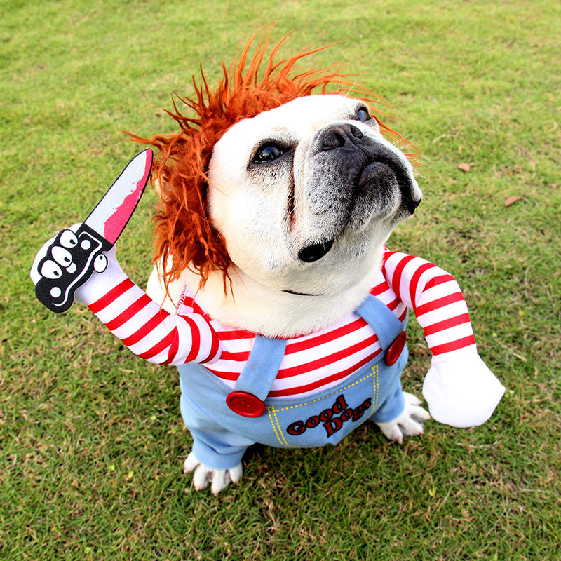 KFX-3871805 Adjustable Funny Halloween Dog Costume with Wig and Accessory for Parties
