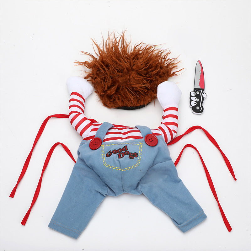 KFX-3871805 Adjustable Funny Halloween Dog Costume with Wig and Accessory for Parties