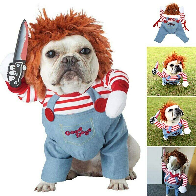 KFX-3871805 Adjustable Funny Halloween Dog Costume with Wig and Accessory for Parties