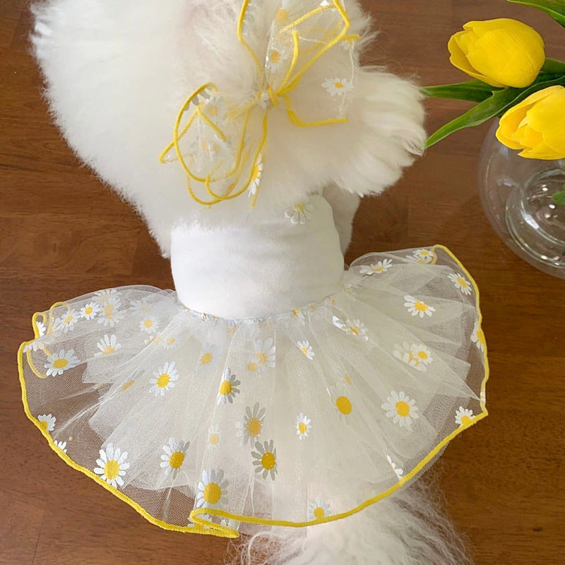 KFX-3872189 Summer Yellow Daisy Dog Apparel, Lightweight and Comfortable Sizes XS-XL
