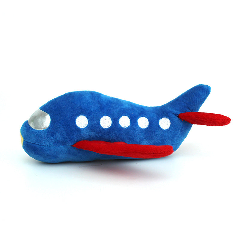 KFX-3872445 Durable Plush Knot Dog Toy for Gnawing - Airplane & Rocket Design